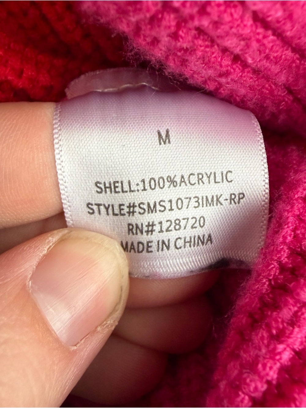 Mi Ami pink red v‎ neck sweater size medium - Picture 4 of 5